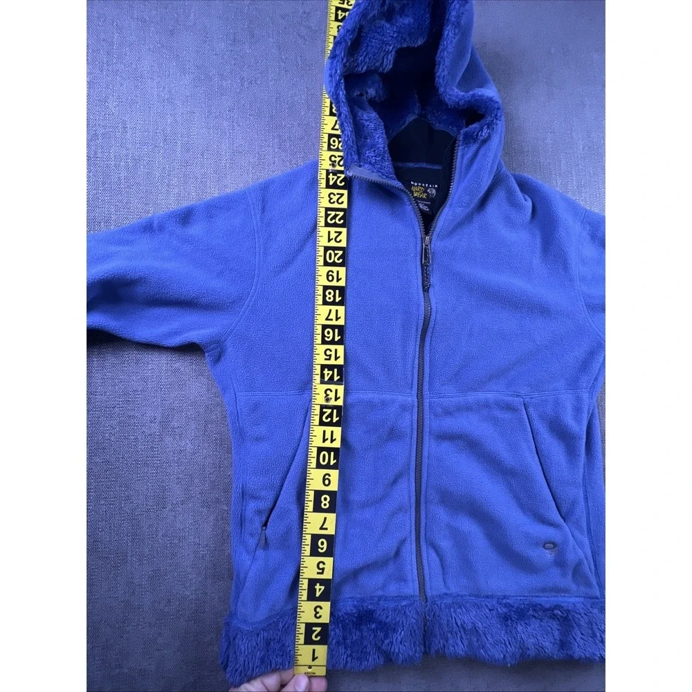 Mountain Hardware Fleece Jacket Women's L Deep Pile‎ Sherpa Cuffs Lining Blue
